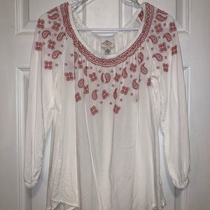 Embroidered Boho Flowy Top